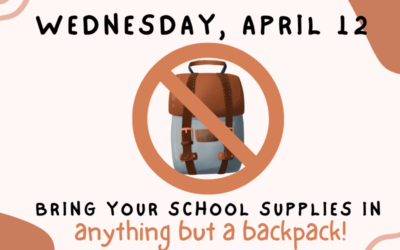 Wednesday: bring anything except your backpack!