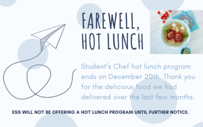 Announcement: hot lunch program ending in December