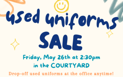 Used Uniforms Sale: May 26th at 2:30pm